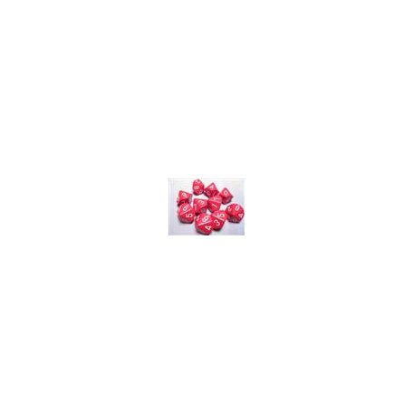 Chessex Opaque Polyhedral Ten d10 Set - Red/white-26204