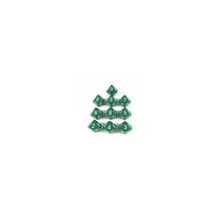 Chessex Opaque Polyhedral Ten d10 Set - Green/white-26205