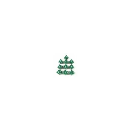 Chessex Opaque Polyhedral Ten d10 Set - Green/white-26205