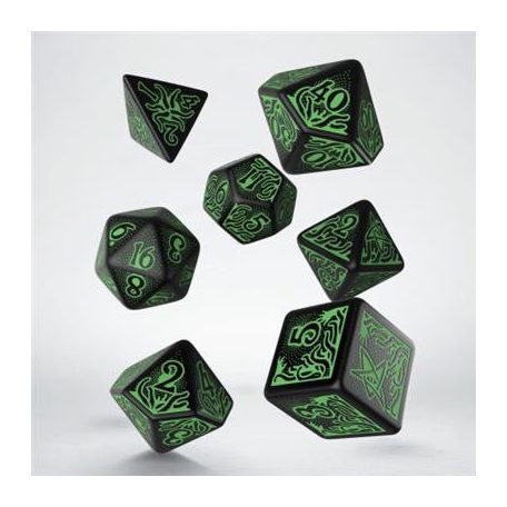 Call of Cthulhu 7th Edition Black & green Dice Set (7)-SCTR06