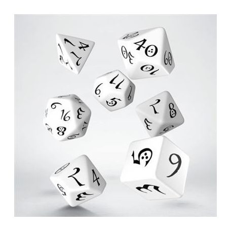 Classic RPG White & black Dice Set (7)-SCLE02
