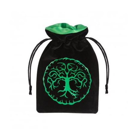 Forest Black & green Velour Dice Bag-BFOR202