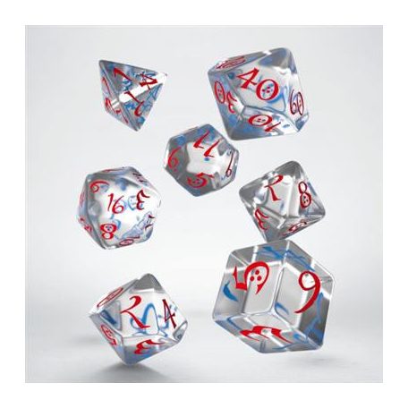Classic RPG Translucent & blue-red Dice Set (7)-SCLE03