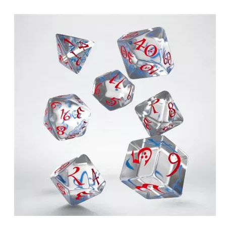 Classic RPG Translucent & blue-red Dice Set (7)-SCLE03