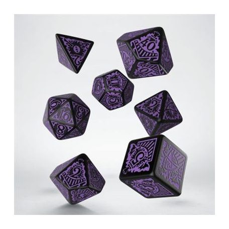 COC Horror on the Orient Express Black & purple Dice Set (7)-SCTO05