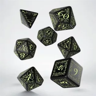 Elvish Black & glow-in-the-dark Dice Set (7)-SELV04
