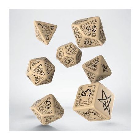 Call of Cthulhu Beige & black Dice Set (7)-SCTH01