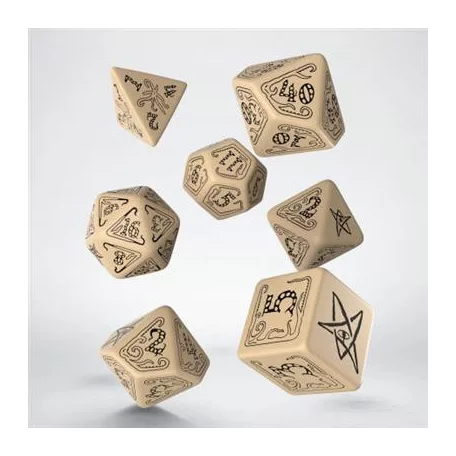 Call of Cthulhu Beige & black Dice Set (7)-SCTH01