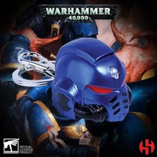 Warhammer 40K - Primaris Space Marine Ultra Marines Helmet Keychain-WHK-K001