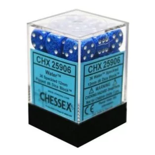 Chessex Speckled 12mm d6 Dice Blocks with Pips (36 Dice) - Water-25906