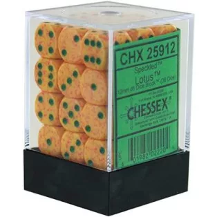 Chessex Speckled 12mm d6 Dice Blocks with Pips (36 Dice) - Lotus-25912