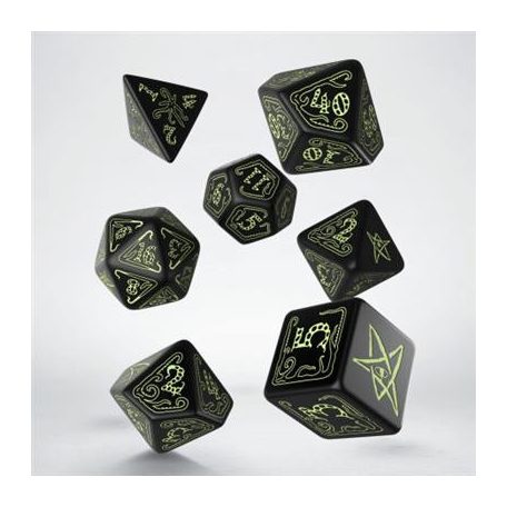 Call of Cthulhu Dice Black & glow-in-the-dark Dice Set-SCTH07