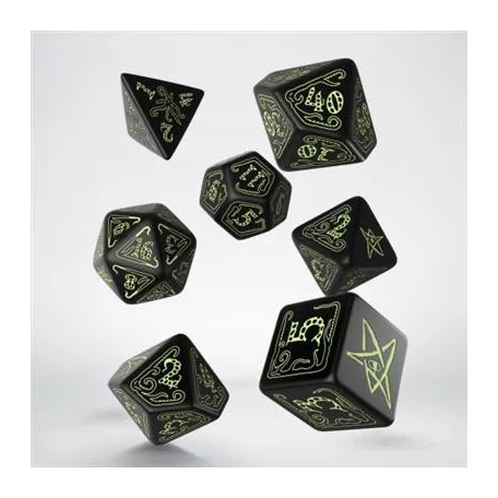 Call of Cthulhu Dice Black & glow-in-the-dark Dice Set-SCTH07