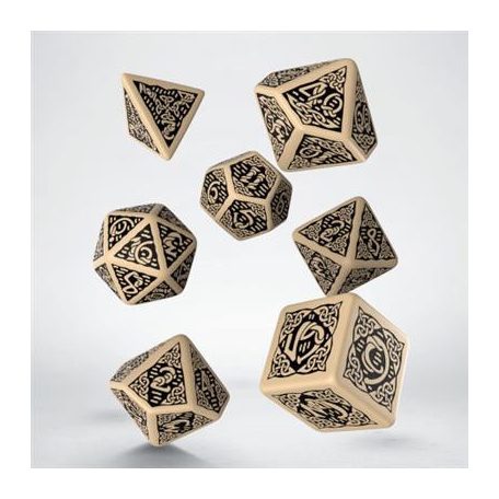 Celtic Revised Beige & black Dice Set-SCER03