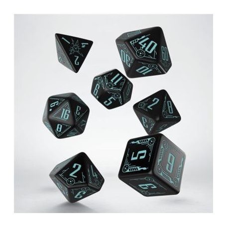 Galactic Black & blue Dice Set (7)-SGAL02