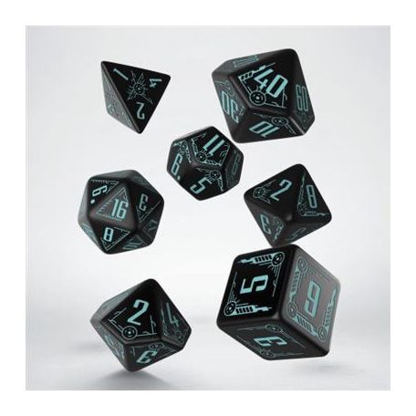 Galactic Black & blue Dice Set (7)-SGAL02