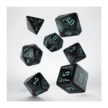 Galactic Black & blue Dice Set (7)-SGAL02