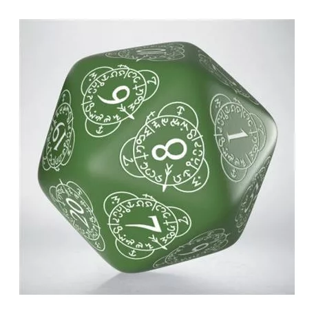 D20 Level Counter Green & white Die-20LEV04