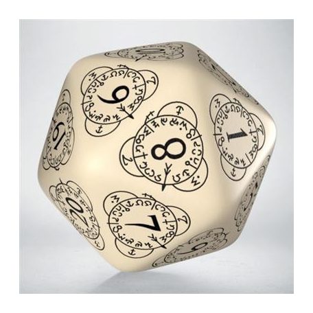 D20 Level Counter Beige & black Die-20LEV05