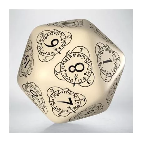 D20 Level Counter Beige & black Die-20LEV05
