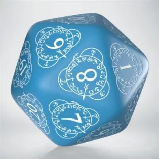 D20 Level Counter Blue & white Die-20LEV06