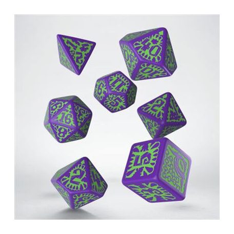 Pathfinder Goblin Purple & green Dice Set (7)-SPAT18