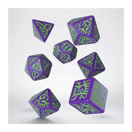 Pathfinder Goblin Purple & green Dice Set (7)-SPAT18