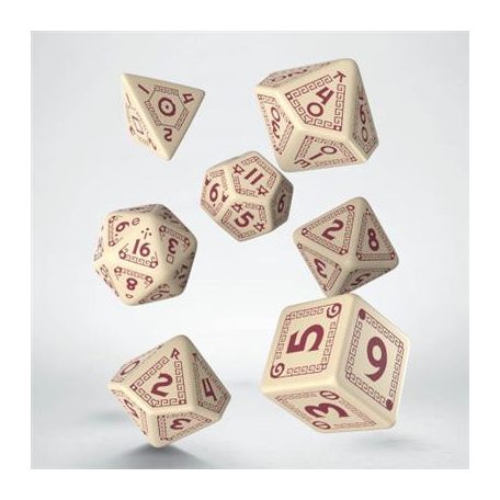 RuneQuest Beige & burgundy Dice Set (7)-SRQU02