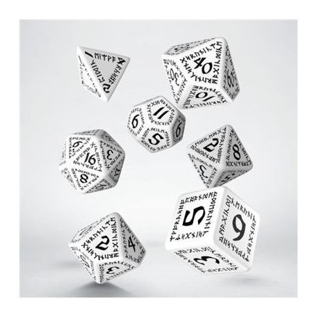 Runic White & black Dice Set (7)-SRUN02