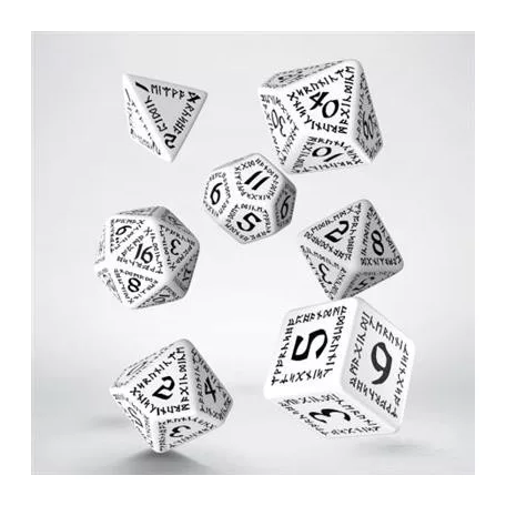 Runic White & black Dice Set (7)-SRUN02