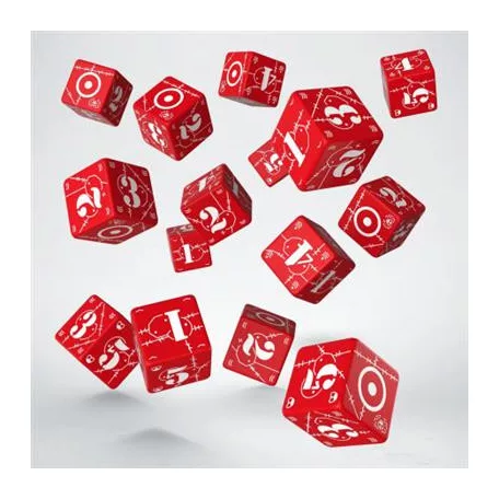 Battle United Kingdom Red & white D6 Dice (15)-WUKI01