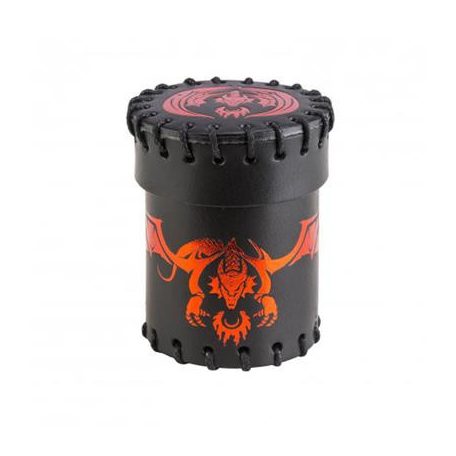 Flying Dragon Black & red Leather Dice Cup-CFDR101