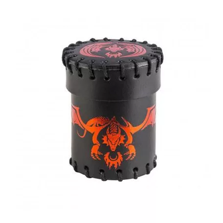 Flying Dragon Black & red Leather Dice Cup-CFDR101