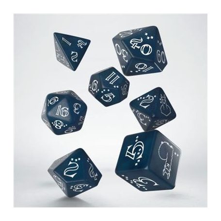 Shimmering Llama Dice Set (Glittering dark blue & white)-SLLA03