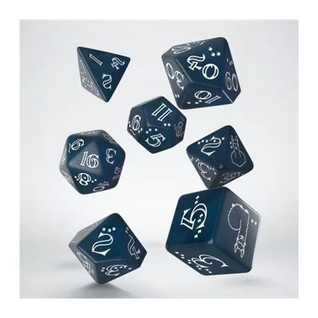 Shimmering Llama Dice Set (Glittering dark blue & white)-SLLA03