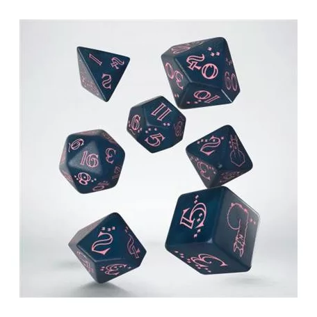 Sparkling Llama Dice Set (Glittering dark blue & pink)-SLLA01