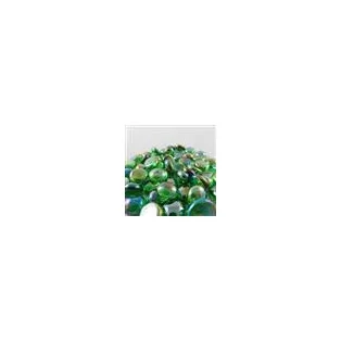 Chessex Gaming Glass Stones in Tube - Iridized Crystal Green (40)-1175