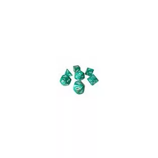 Chessex Marble Polyhedral 7-Die Set - Oxi-Copper w/white-27403