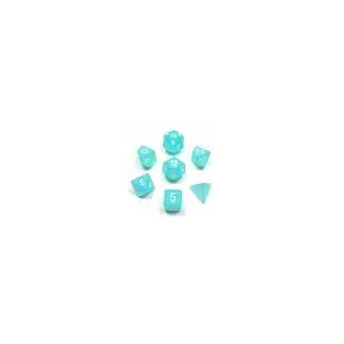 Chessex Frosted 7-Die Set - Teal w/white-27405