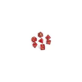 Chessex Scarab 7-Die Set - Scarlet w/gold-27414