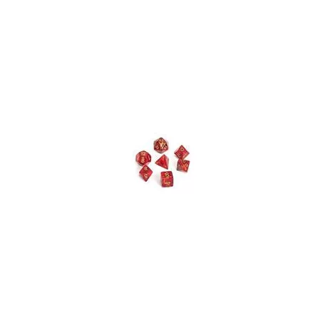 Chessex Scarab 7-Die Set - Scarlet w/gold-27414