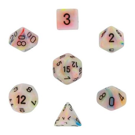 Chessex Festive 7-Die Set - Circus w/black-27442