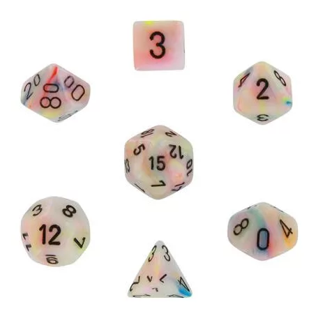 Chessex Festive 7-Die Set - Circus w/black-27442