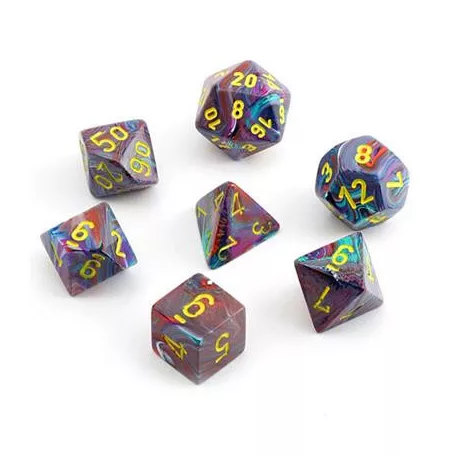 Chessex Festive 7-Die Set - Mosaic w/yellow-27450