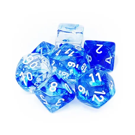 Chessex Nebula 7-Die Set - Dark Blue w/white-27466