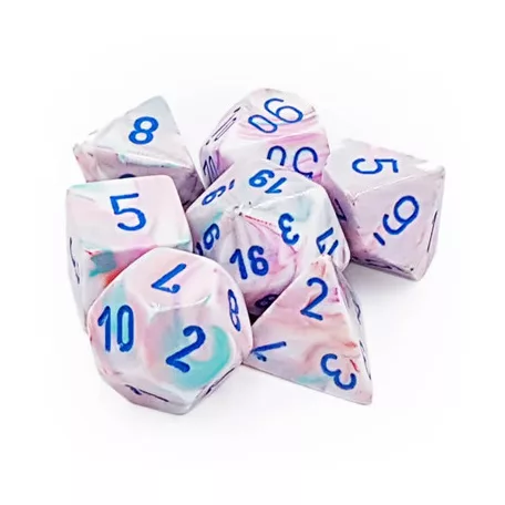 Chessex Festive Polyhedral 7-Die Set - Pop Art w/blue-27544