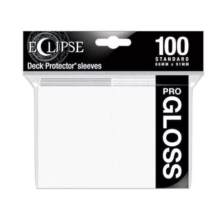 UP - Standard Sleeves - Gloss Eclipse - Arctic White (100 Sleeves)-15600