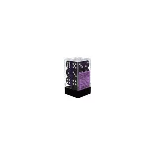 Chessex Translucent 16mm d6 with pips Dice Blocks (12 Dice) - Purple w/white-23607
