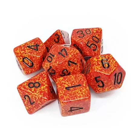 Chessex Speckled Polyhedral 7-Die Set - Fire-25303