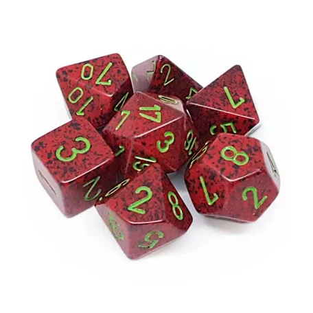 Chessex Speckled Polyhedral 7-Die Set - Strawberry-25304